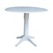 International Concepts Round 42, Round dual drop Leaf Pedestal Table, 36.3  inH, White, 42 W, 42 L, 36.3 in H, Wood, White K08-42DPT-27B-6B - alternate 1